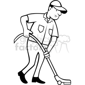 300x300 Royalty Free Cleaner Vacuuming The Floor In Black White 388353
