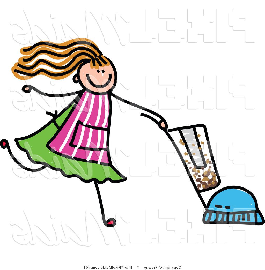 1024x1044 Best Hd Maid Clipart Of Childrens Sketch Girl Vacuuming By Prawny