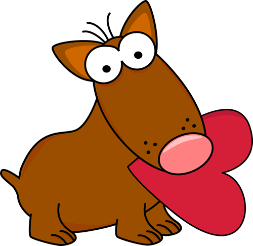 500x486 Cartoon Valentine's Day Dog Clip Art