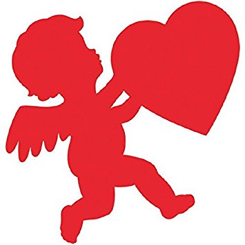 355x355 Blushing Valentine's Day Glossy Cupid Cutout Party