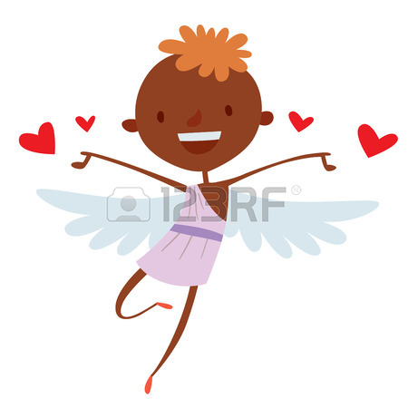 450x450 Valentine Day Cupid Angels Cartoon Style Vector Illustration