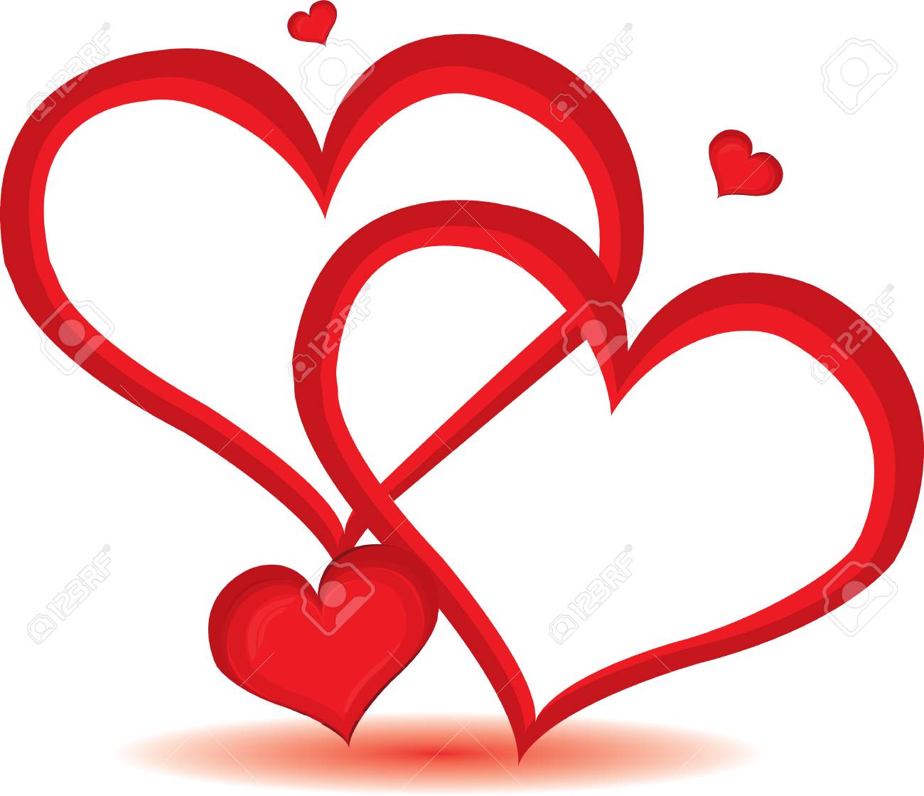 1300x1119 Red Valentine Day Heart Background. Vector Illustration. Royalty