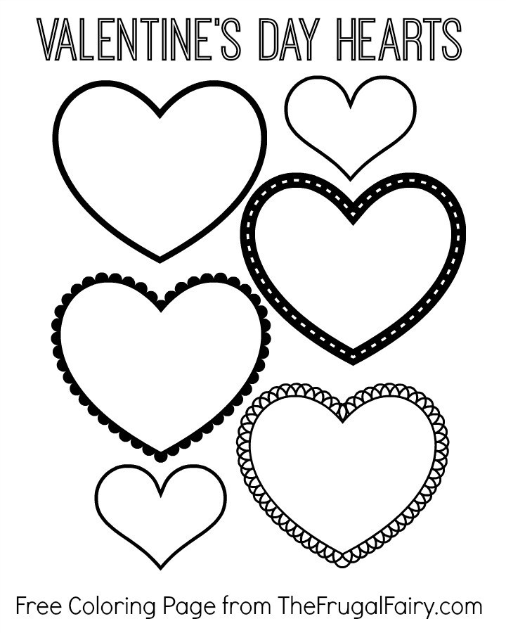 720x900 Free Valentine's Day Hearts Coloring Page