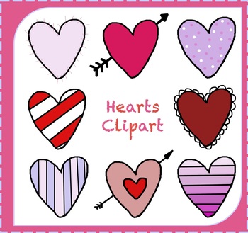 350x329 Hearts Clipart {Valentine's Day Clipart} By Made By Lilli Tpt