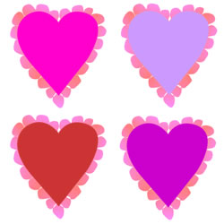 250x250 Heart Patch Clip Art