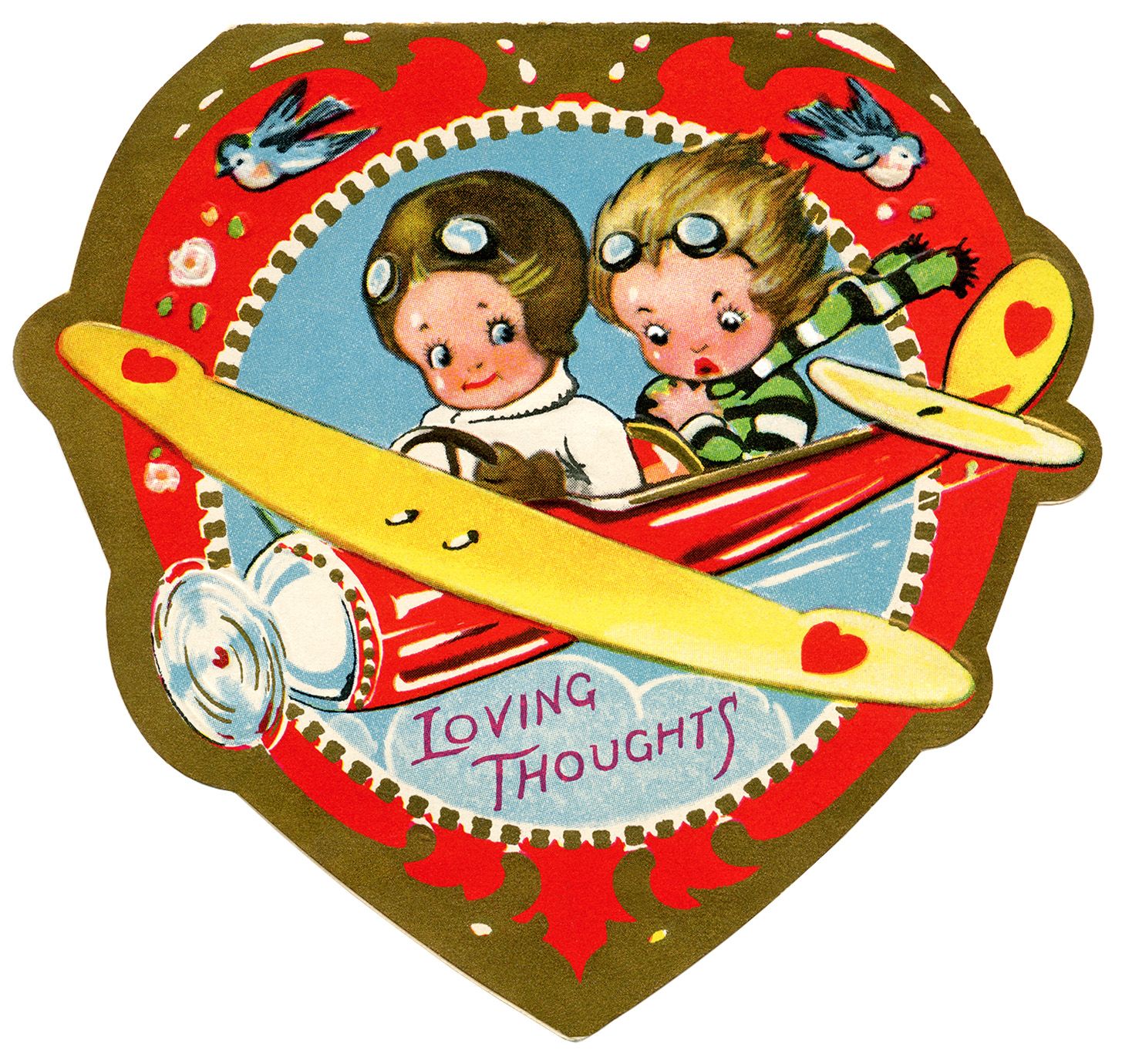 1455x1380 Biplane Valentine, Vintage Valentine Clip Art, Airplane Valentine