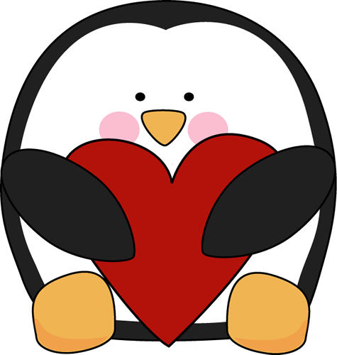 475x500 Valentine's Day Penguin Clip Art