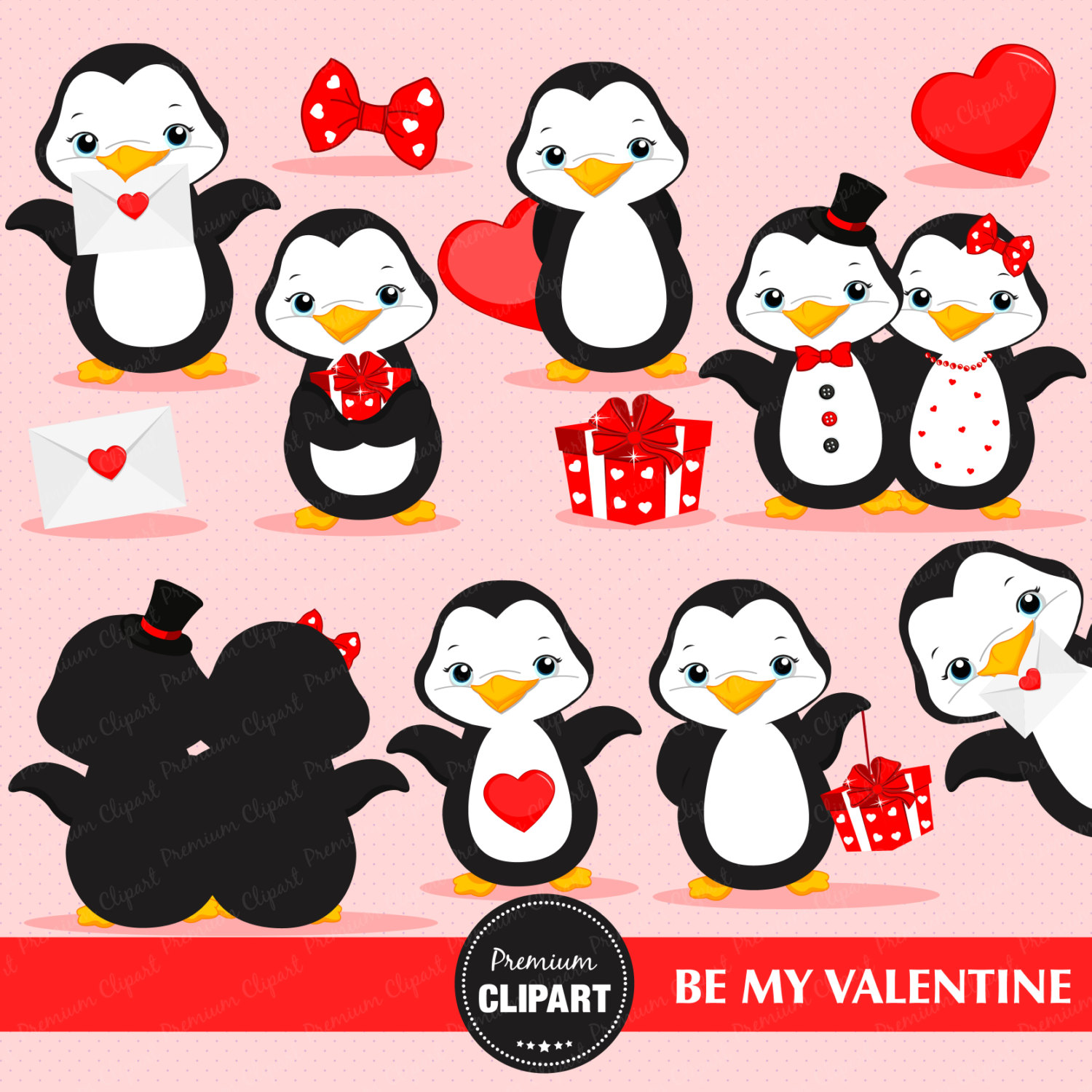 1500x1500 Valentine's Day Clipart Cute Penguin