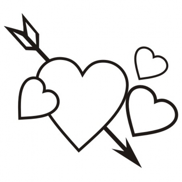 640x640 Valentine's Day Clip Art Black And White Designcorner