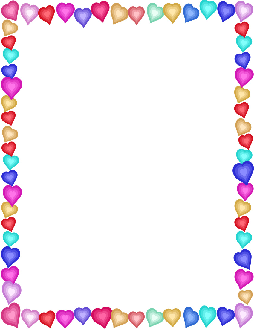 850x1100 Valentine Border Clipart