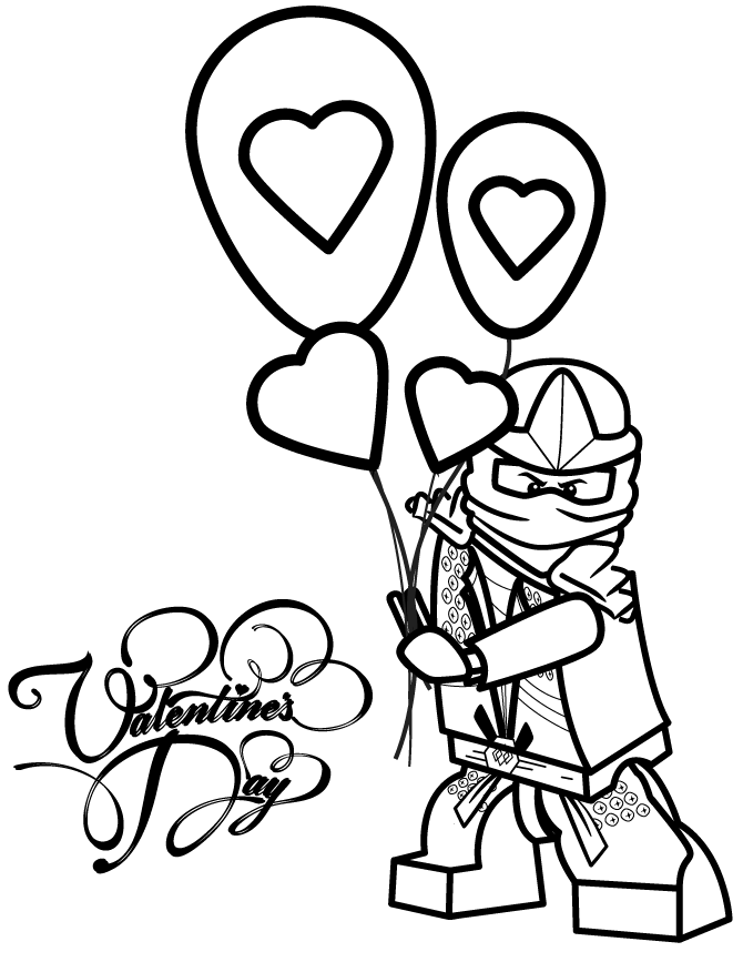 670x867 Ninjago Lloyd Zx Holding Valentines Day Balloons Coloring Page