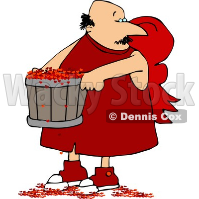 400x400 Day Cupid Man Carrying A Bucket Full Of Tiny Red Love Hearts