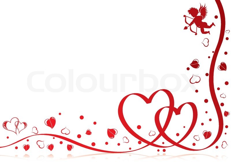 800x560 Valentines Day Theme With Heart, Ribbon And Cupid, Element
