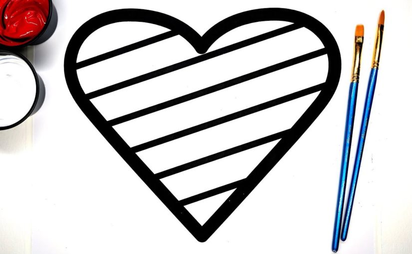 825x510 Painting Stripe Heart Painting Pages Valentines Day, Art
