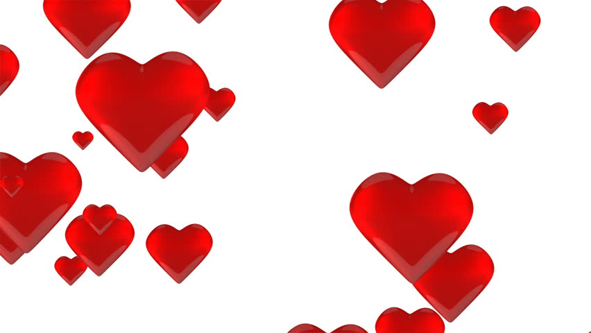 852x480 Red Hearts St Valentines Day Abstract Motion Graphic Design. Video