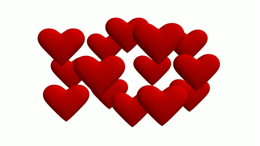 852x480 Valentine's Day Background With Soaring And Whirling Red Hearts