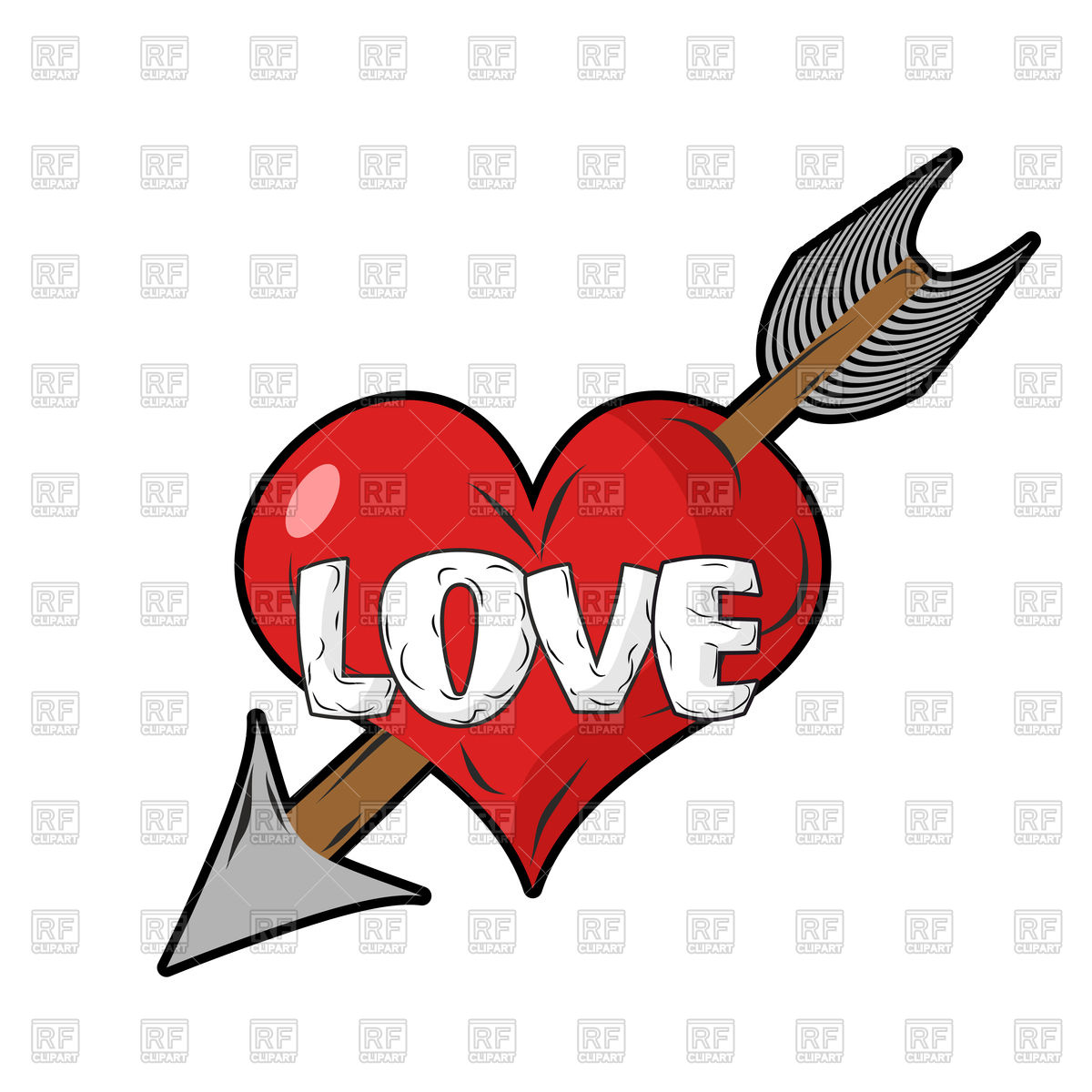1200x1200 Red Heart And Arrow Of Cupid Royalty Free Vector Clip Art Image