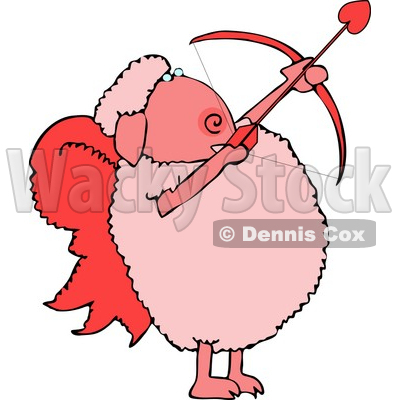 400x400 Valentine's Day Cupid Sheep With Angel Wings Amp Bow An Arrow
