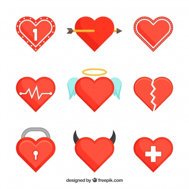 626x626 Valentines Day Card With A Flat Heart Vector Free Download