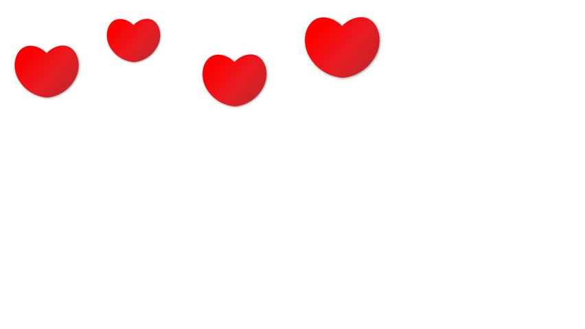 852x480 Valentine Day Heart White Background 4 Stock Footage Video
