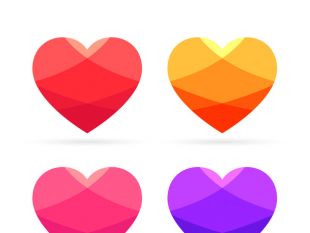 310x233 Candy Color Heart Logo Design Valentine Day Vector Free Vectors