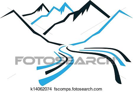 450x311 Clipart Of Mountains And Valley K14062074