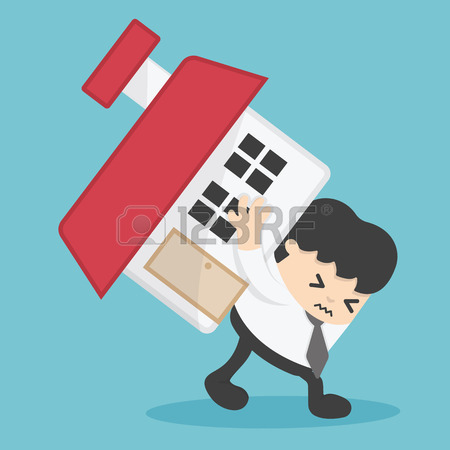 450x450 Businessman Home Loan Liability. Real Estate Value Illustration