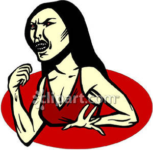 300x295 Evil Female Vampire Royalty Free Clipart Picture