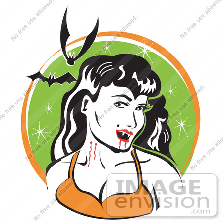 450x450 Royalty Free Cartoon Clip Art Of A Pale, Black Haired Female