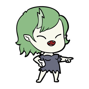 300x300 Cartoon Vampire Girl Pointing And Laughing Royalty Free Stock