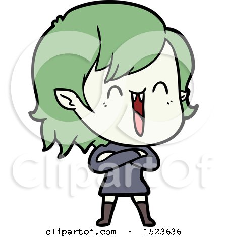 450x470 Cute Cartoon Happy Vampire Girl By Lineartestpilot