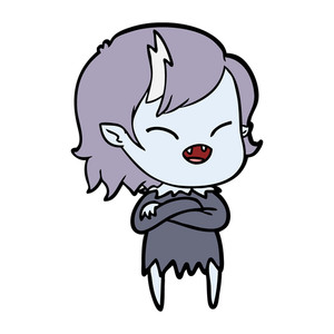 300x300 Funny Laughing Cartoon Girl Royalty Free Stock Image