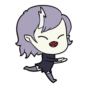 300x300 Happy Cartoon Girl Running Royalty Free Stock Image