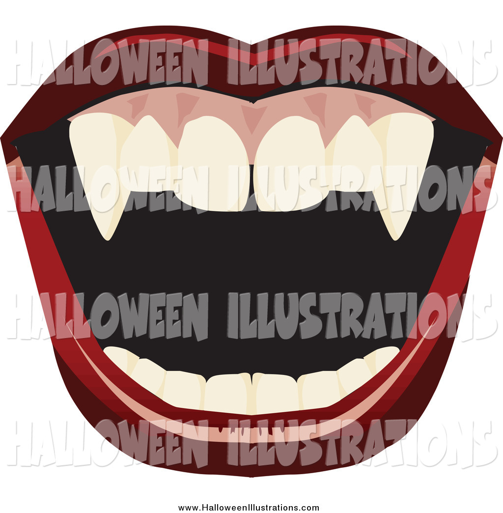 1024x1044 Clip Art Of A Open Mount With Red Lips And Vampire Fangs By Dennis