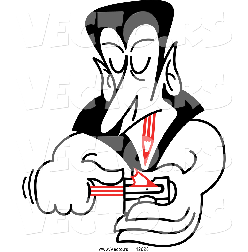 1024x1044 Vector Of A Cartoon Vampire Sharpening Pencil Fangs By Zooco