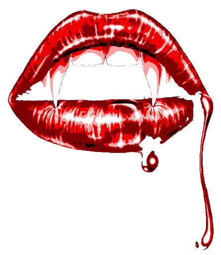 445x512 Vampire Teeth Clipart Transparent