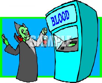 350x285 Cartoon Of A Vampire Getting Blood