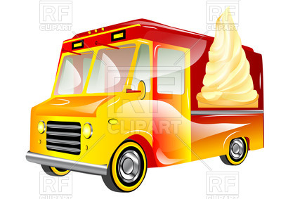 400x283 Ice Cream Van Isolated On A White Royalty Free Vector Clip Art