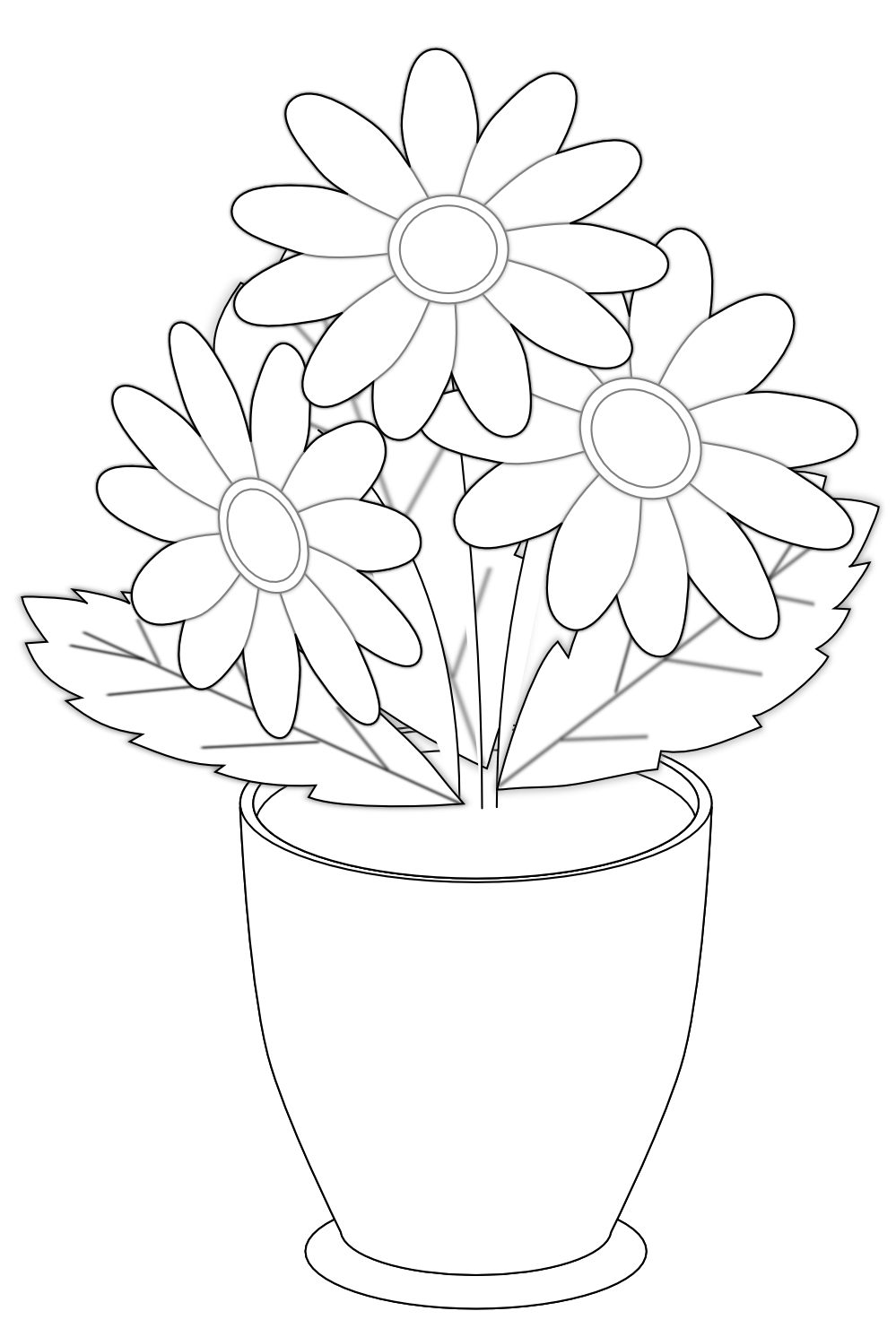 999x1491 Bouquet Clipart Vase Clip Art