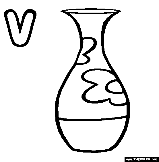554x565 Vase Clipart Coloring Page