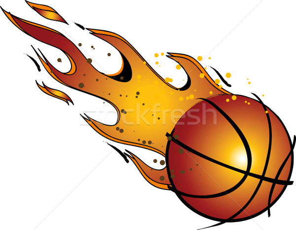 600x465 Flaming Basketball Vector Clip Art Vector Illustration Damon