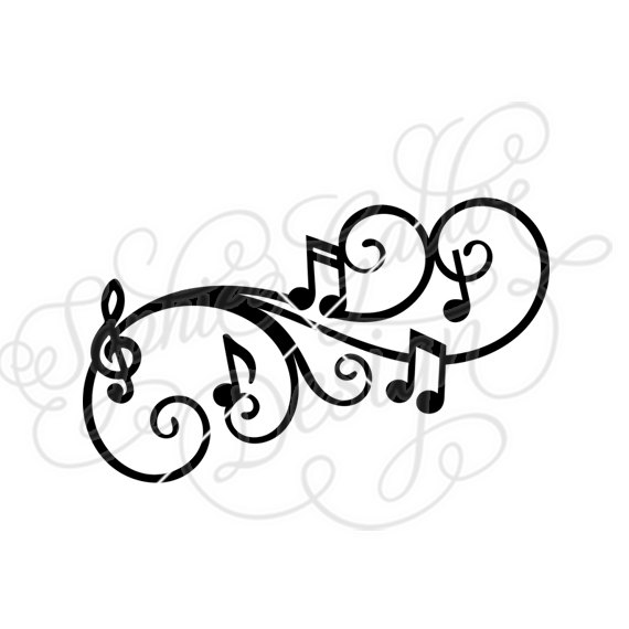 570x570 Melody Flourish Music Note Svg Dxf Digital Download File