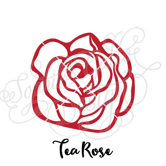 570x570 Simple Tea Rose Svg Dxf Digital Download Files For Silhouette