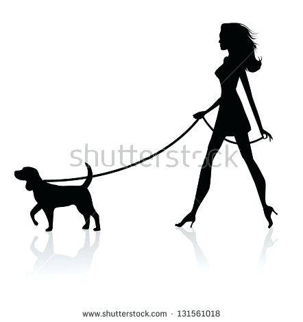 442x470 Dog Walker Clipart Woman Walking Clip Art Silhouette Free Vector