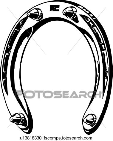 379x470 Clipart Of Illustration, Lineart, Horseshoe, Horse, Shoe U13818330