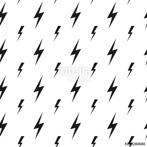 500x500 Lightning Bolts, Thunderbolts Vector Seamless Pattern. Thunder