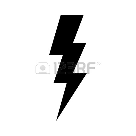 450x450 Yellow Lightning Icon. Cut It Out. Illustration Of Isolated Danger