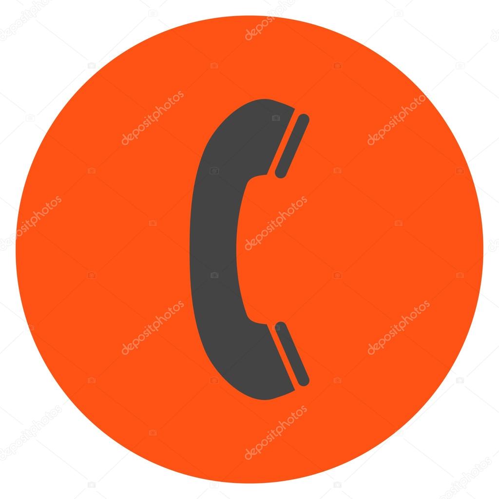 1024x1024 Phone Receiver Flat Round Vector Icon Stock Vector