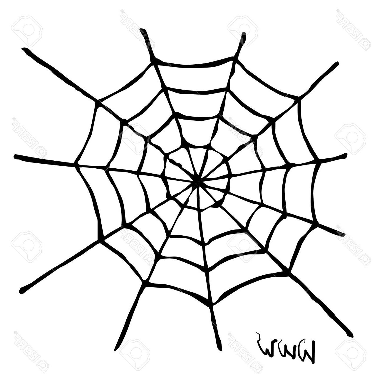 1300x1273 Best Free Creepy Spider Web Over White Background Stock Vector