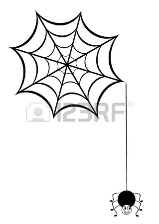 319x450 Vector Illustration Of A Spider Web With Spider Royalty Free